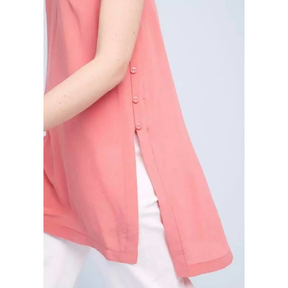 ANTHROPOLOGIE MAEVE Meret Silk Tunic Tank Rose Pink 8 NWT - Picture 3 of 10